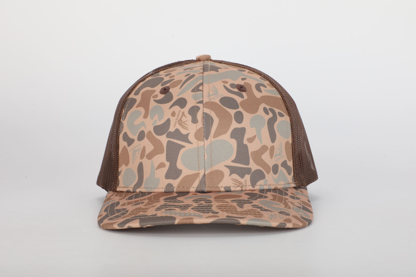 Blank Whitetail Co. Dark Old School Camo Mesh Back Trucker