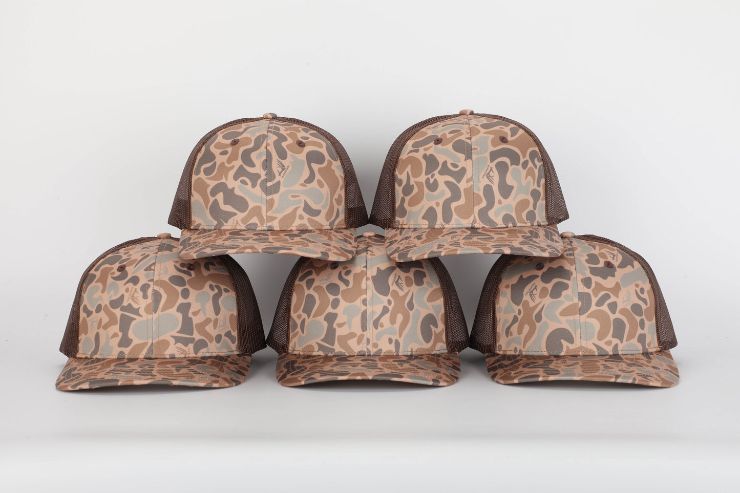 Blank Whitetail Co. Dark Old School Camo Mesh Back Trucker